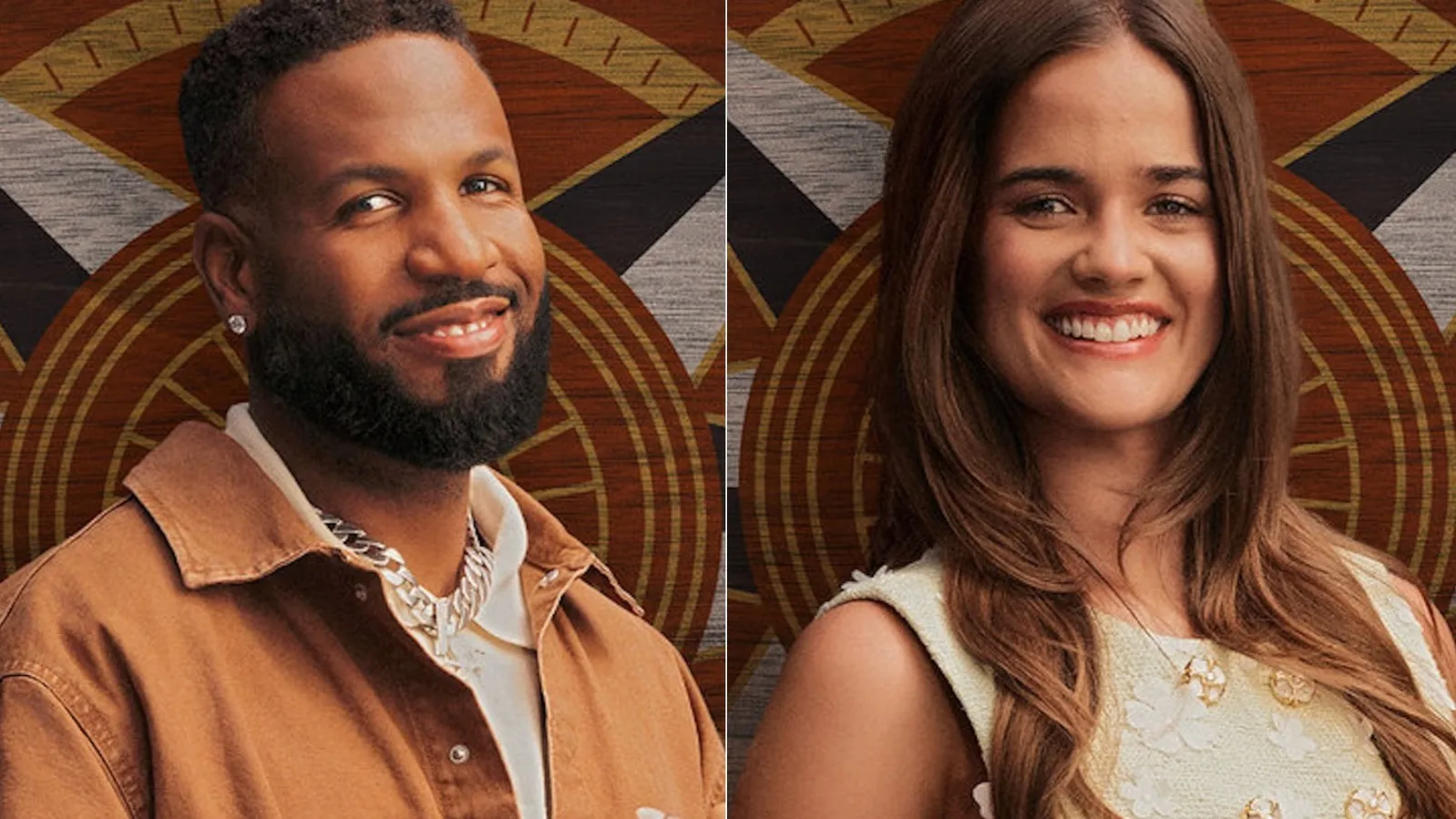 Side-by-side portraits of New Blood players Xavier and Katie